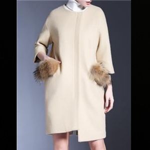 Danting Lisi Wool Blend  Coat in Khaki, XL fits L